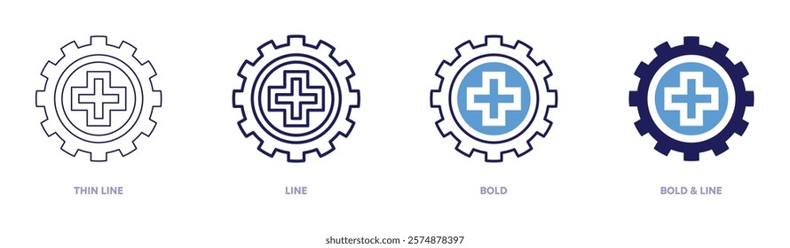 Insurance coordinator icon in 4 different styles. Thin Line, Line, Bold, and Bold Line. Duotone style. Editable stroke.