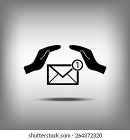 insurance correspondence icon vector 