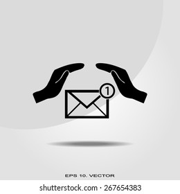 insurance correspondence icon vector 