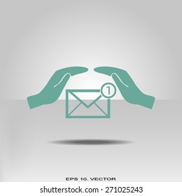 insurance correspondence icon vector 
