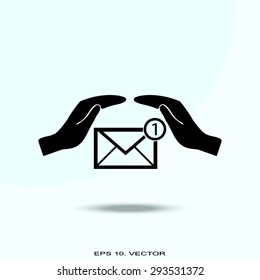 insurance correspondence icon vector 