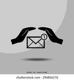 insurance correspondence icon vector 