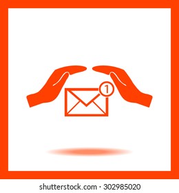 insurance correspondence icon vector 