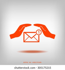 insurance correspondence icon vector 