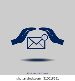 insurance correspondence icon vector 