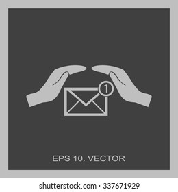 insurance correspondence icon vector 