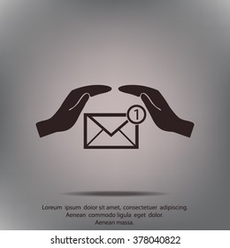 insurance correspondence icon vector