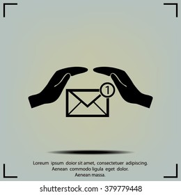 insurance correspondence icon vector