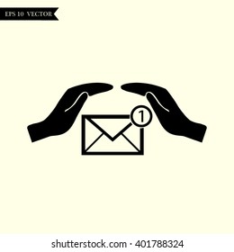 insurance correspondence icon vector