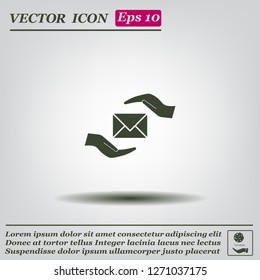 insurance correspondence icon vector design
