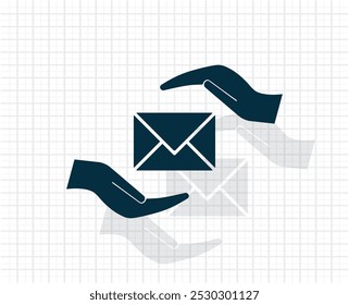 ícone de correspondência de seguro vetor design