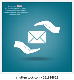 insurance correspondence icon vector design