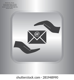 insurance correspondence icon vector design