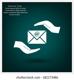 insurance correspondence icon vector design
