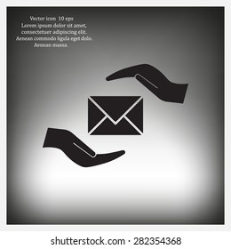 insurance correspondence icon vector design