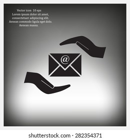 insurance correspondence icon vector design