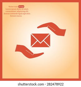 insurance correspondence icon vector design