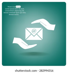 insurance correspondence icon vector design