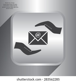 insurance correspondence icon vector design