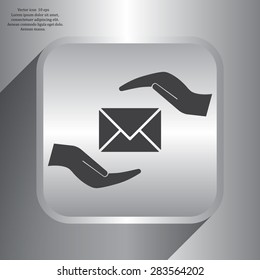 insurance correspondence icon vector design