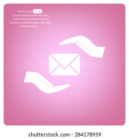 insurance correspondence icon vector design