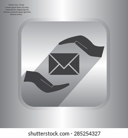insurance correspondence icon vector design