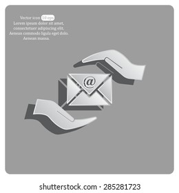 insurance correspondence icon vector design