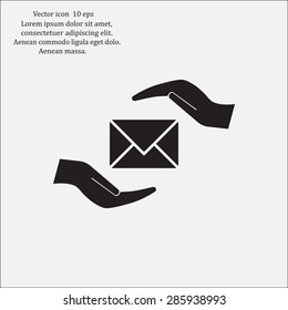 insurance correspondence icon vector design