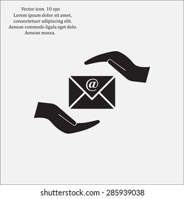 insurance correspondence icon vector design