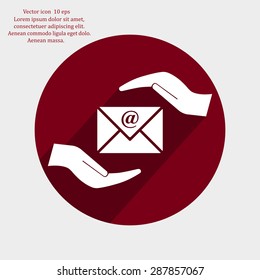 insurance correspondence icon vector design
