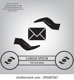 insurance correspondence icon vector design