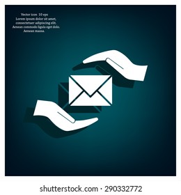 insurance correspondence icon vector design