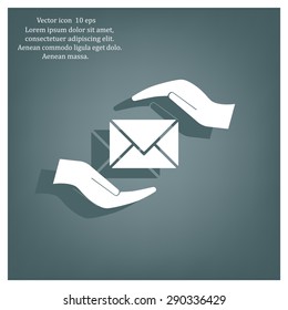 insurance correspondence icon vector design