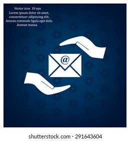 insurance correspondence icon vector design
