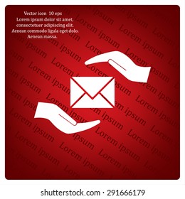 insurance correspondence icon vector design