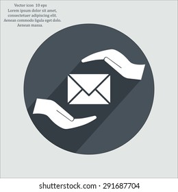 insurance correspondence icon vector design