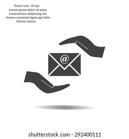 insurance correspondence icon vector design