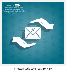 insurance correspondence icon vector design