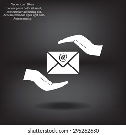 insurance correspondence icon vector design