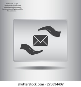 insurance correspondence icon vector design