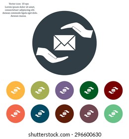 insurance correspondence icon vector design