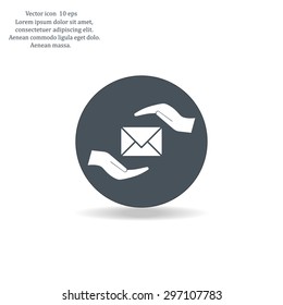 insurance correspondence icon vector design