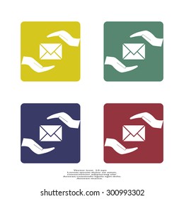 insurance correspondence icon vector design