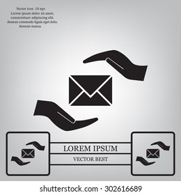 insurance correspondence icon vector design