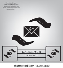 insurance correspondence icon vector design