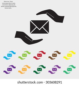 insurance correspondence icon vector design