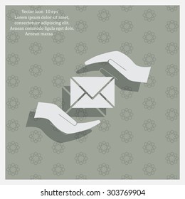 insurance correspondence icon vector design
