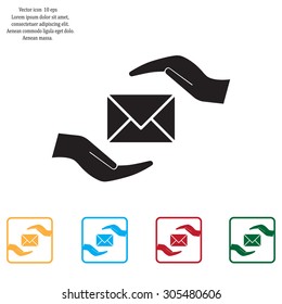 insurance correspondence icon vector design