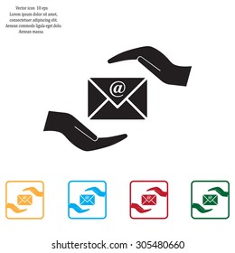 insurance correspondence icon vector design