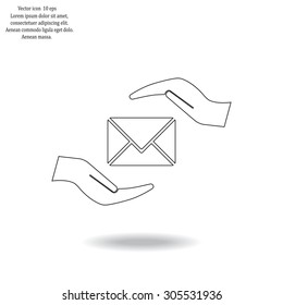 insurance correspondence icon vector design